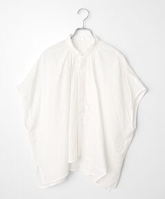 maison de F / メゾンドエフ シャツ・ブラウス | フレンチリネン　比翼明きシャーリングワイドブラウス