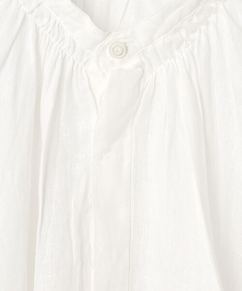 maison de F / メゾンドエフ シャツ・ブラウス | フレンチリネン　比翼明きシャーリングワイドブラウス | 詳細1