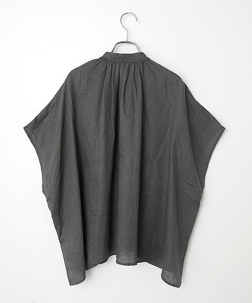 maison de F / メゾンドエフ シャツ・ブラウス | フレンチリネン　比翼明きシャーリングワイドブラウス | 詳細3