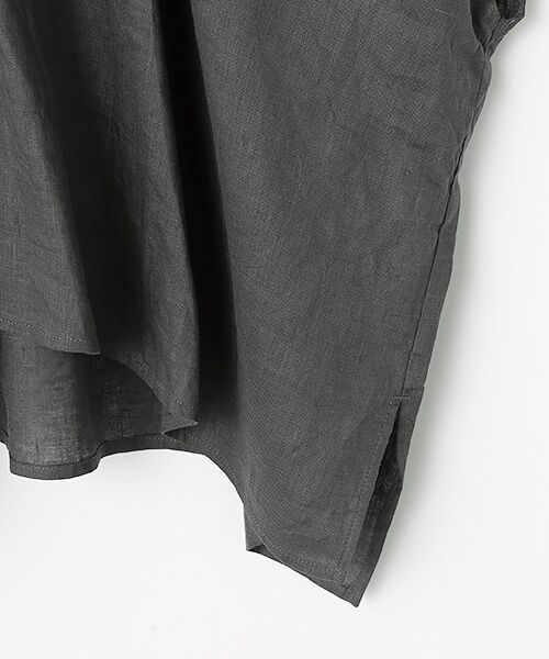 maison de F / メゾンドエフ シャツ・ブラウス | フレンチリネン　比翼明きシャーリングワイドブラウス | 詳細5
