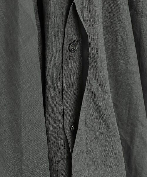 maison de F / メゾンドエフ シャツ・ブラウス | フレンチリネン　比翼明きシャーリングワイドブラウス | 詳細6