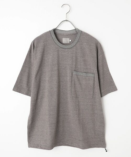 maison de F / メゾンドエフ Tシャツ | MINIMAL ETHNIC JAQUARD TEE（gray）