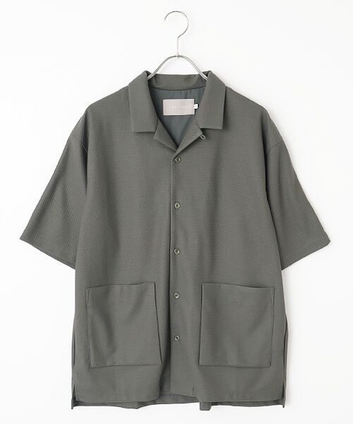 maison de F / メゾンドエフ シャツ・ブラウス | BIRD’S　EYE JERSEY OPEN-COLLAR SHIRT（moss khaki）