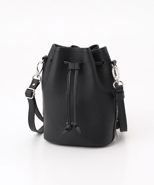 maison de F / メゾンドエフ ショルダーバッグ | Emboss Mini Purse Bag（ストラップ付き）（ブラック）