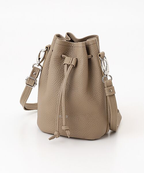 maison de F / メゾンドエフ ショルダーバッグ | Emboss Mini Purse Bag（ストラップ付き）（トープ）