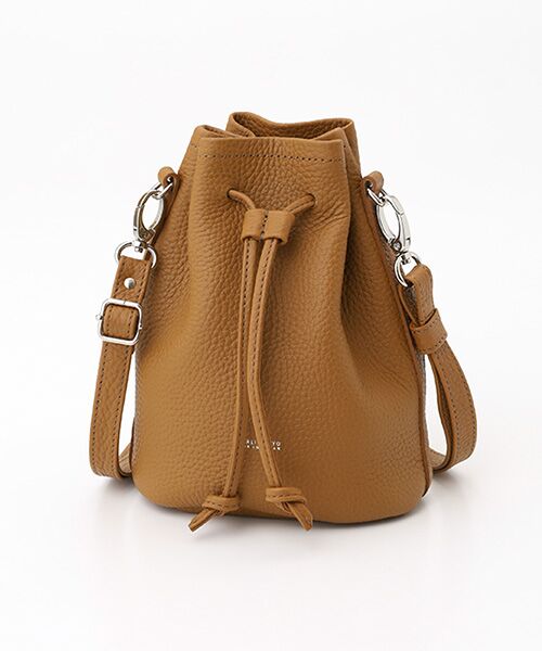 maison de F / メゾンドエフ ショルダーバッグ | Emboss Mini Purse Bag（ストラップ付き）（ゴールド）