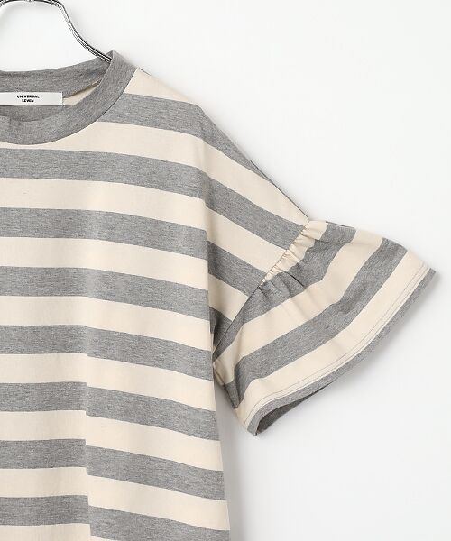 maison de F / メゾンドエフ Tシャツ | 度詰め天竺ボーダー　ギャザースリーブPO | 詳細2