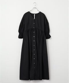maison de F / メゾンドエフ ロング・マキシ丈ワンピース | コットンチェック　ギャザースリーブOP