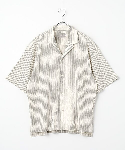 maison de F / メゾンドエフ シャツ・ブラウス | STRIPE CRAPE SHIRT（ivory）