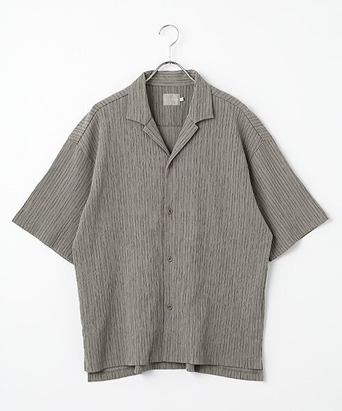maison de F / メゾンドエフ シャツ・ブラウス | STRIPE CRAPE SHIRT（Gray）