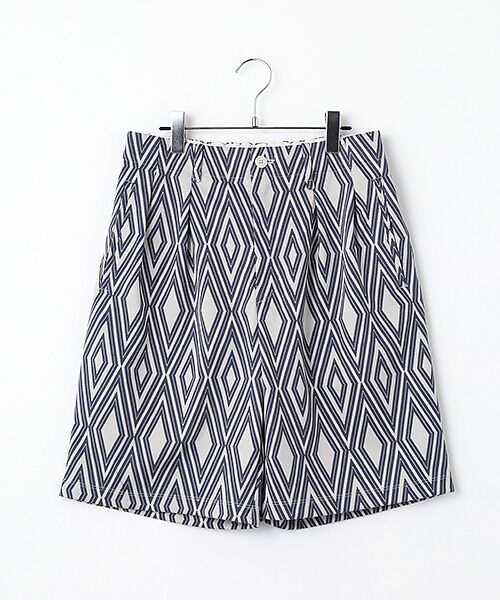 maison de F / メゾンドエフ ショート・ハーフ・半端丈パンツ | TRIBAL ARGYLE SHORTS（ivorynavy）