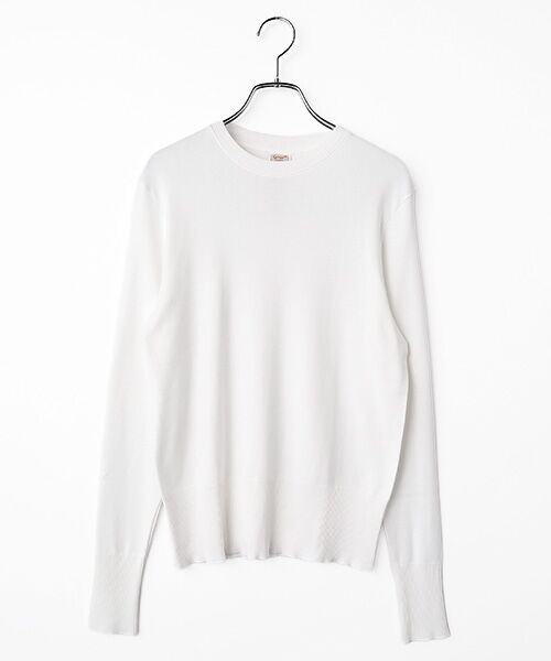 maison de F / メゾンドエフ ニット・セーター | FRAGORA クルーネック　ジャストフィット　ニットソー（bianco）