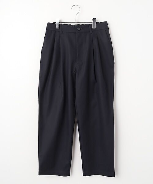 maison de F / メゾンドエフ その他パンツ | Deep tuck pressed pants（PT05263）（BLACK NAVY）