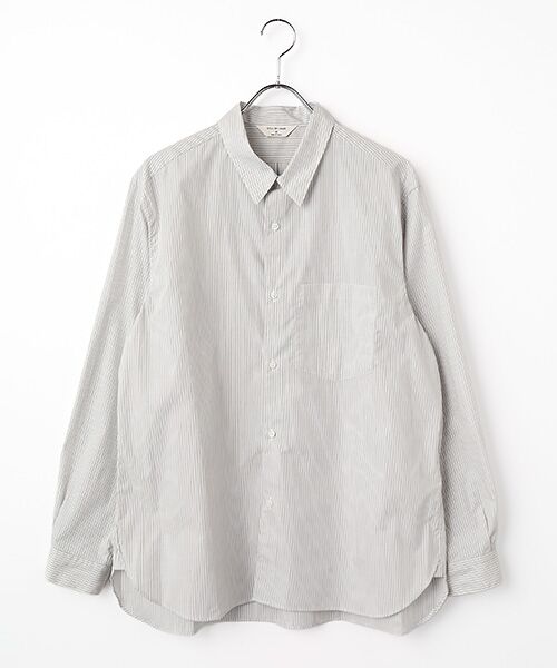 maison de F / メゾンドエフ シャツ・ブラウス | Regular collar shirt（SH00221 ）（WHITE STRIPE）