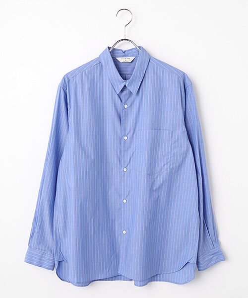 maison de F / メゾンドエフ シャツ・ブラウス | Regular collar shirt（SH00221 ）（BLUE STRIPE）