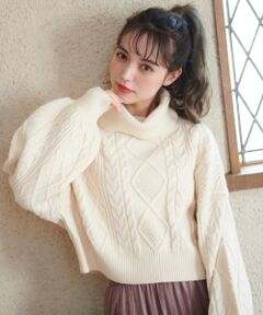 MAJESTIC LEGON / マジェスティックレゴン ニット・セーター | ケーブルボリュームショートニット