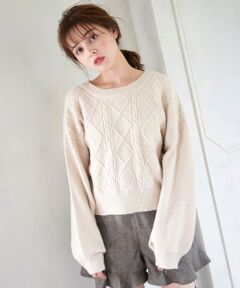 MAJESTIC LEGON / マジェスティックレゴン ニット・セーター | バックリボンケーブル柄ニット