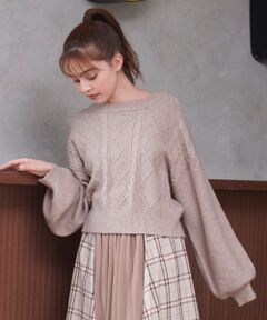 MAJESTIC LEGON / マジェスティックレゴン ニット・セーター | バックリボンケーブル柄ニット