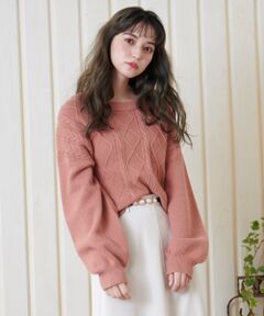 MAJESTIC LEGON / マジェスティックレゴン ニット・セーター | バックリボンケーブル柄ニット