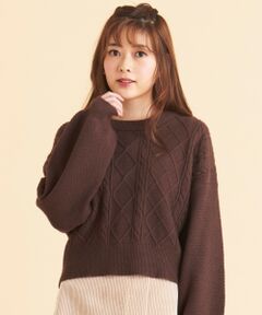 MAJESTIC LEGON / マジェスティックレゴン ニット・セーター | バックリボンケーブル柄ニット