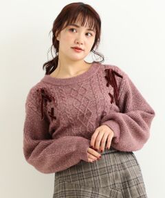 MAJESTIC LEGON / マジェスティックレゴン ニット・セーター | レースアップキラキラニット