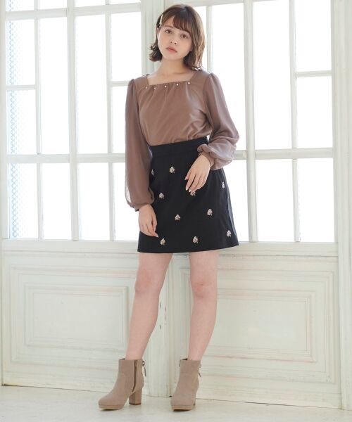 MAJESTIC LEGON / マジェスティックレゴン ミニ・ひざ丈スカート | エンブロイダリースカート | 詳細18