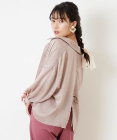 MAJESTIC LEGON / マジェスティックレゴン シャツ・ブラウス | バックスリットサテンシャツ