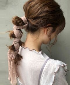 MAJESTIC LEGON / マジェスティックレゴン バンダナ・スカーフ | ドットプリーツシアースカーフ