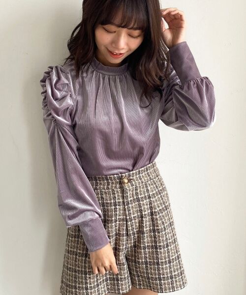 MAJESTIC LEGON / マジェスティックレゴン カットソー | ベロアパワショルトップス | 詳細2