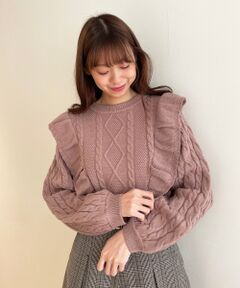 MAJESTIC LEGON / マジェスティックレゴン ニット・セーター | ケーブルフリルニット