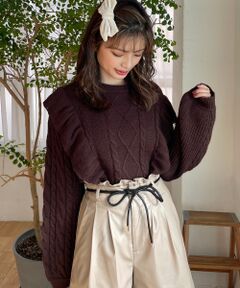 MAJESTIC LEGON / マジェスティックレゴン ニット・セーター | ケーブルフリルニット