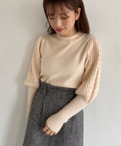 MAJESTIC LEGON / マジェスティックレゴン ニット・セーター | ケーブルパフスリーブニット