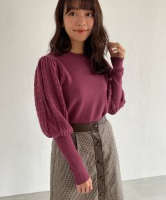 MAJESTIC LEGON / マジェスティックレゴン ニット・セーター | ケーブルパフスリーブニット