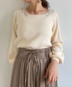 MAJESTIC LEGON / マジェスティックレゴン ニット・セーター | フラワーエンブロイダリーニット