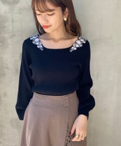 MAJESTIC LEGON / マジェスティックレゴン ニット・セーター | フラワーエンブロイダリーニット