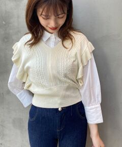 MAJESTIC LEGON / マジェスティックレゴン シャツ・ブラウス | フリルベストセットブラウス