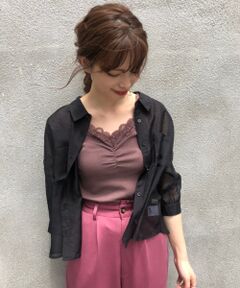 MAJESTIC LEGON / マジェスティックレゴン シャツ・ブラウス | エアリーバックリボンシャツ