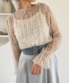 しゅわしゅわドットブラウス