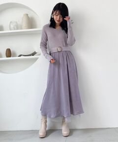 MAJESTIC LEGON / マジェスティックレゴン ロング・マキシ丈ワンピース | ドッキングニットワンピース