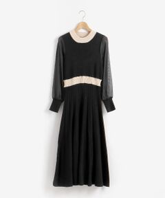 MAJESTIC LEGON / マジェスティックレゴン ロング・マキシ丈ワンピース | バイカラーニットワンピース