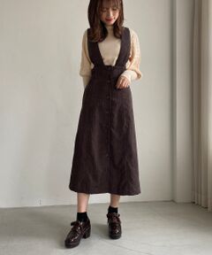 MAJESTIC LEGON / マジェスティックレゴン ロング・マキシ丈ワンピース | コーデュロイハイウエストワンピ