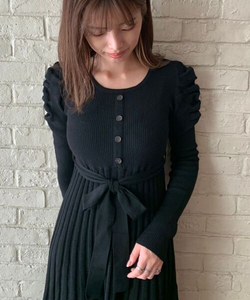 MAJESTIC LEGON / マジェスティックレゴン ロング・マキシ丈ワンピース | パフスリーブロングニットワンピース | 詳細12