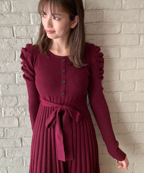 MAJESTIC LEGON / マジェスティックレゴン ロング・マキシ丈ワンピース | パフスリーブロングニットワンピース | 詳細18