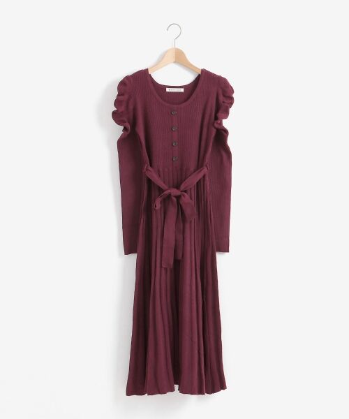 MAJESTIC LEGON / マジェスティックレゴン ロング・マキシ丈ワンピース | パフスリーブロングニットワンピース | 詳細22