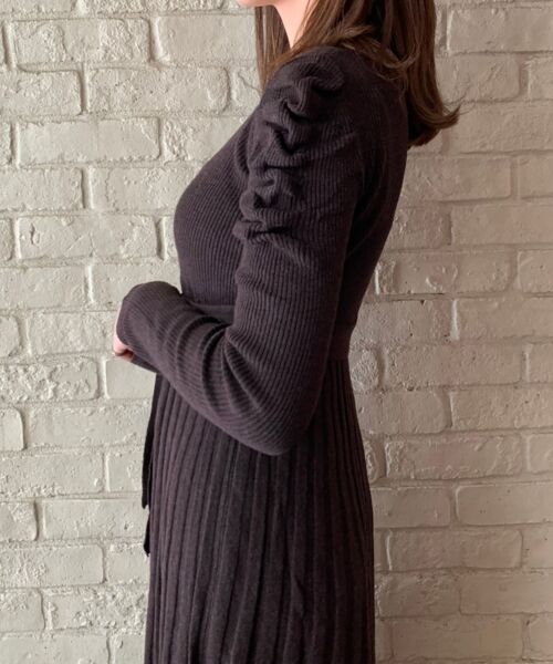 MAJESTIC LEGON / マジェスティックレゴン ロング・マキシ丈ワンピース | パフスリーブロングニットワンピース | 詳細8
