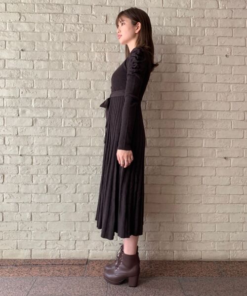 MAJESTIC LEGON / マジェスティックレゴン ロング・マキシ丈ワンピース | パフスリーブロングニットワンピース | 詳細9