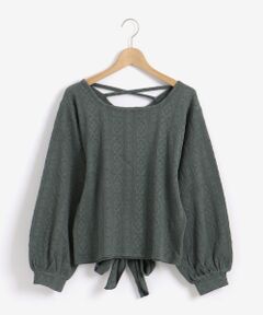 MAJESTIC LEGON / マジェスティックレゴン カットソー | バックリボンジャカードトップス