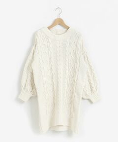 MAJESTIC LEGON / マジェスティックレゴン ミニ丈・ひざ丈ワンピース | モールケーブルニットワンピース