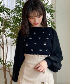 MAJESTIC LEGON / マジェスティックレゴン ニット・セーター | アソート刺繍スクエアニット