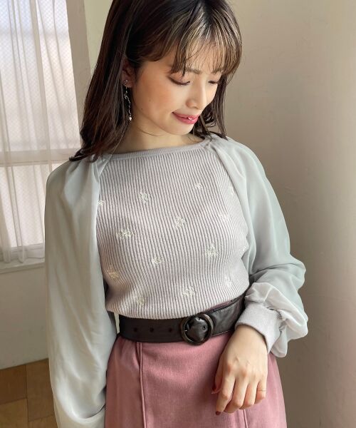 MAJESTIC LEGON / マジェスティックレゴン ニット・セーター | アソート刺繍スクエアニット | 詳細11